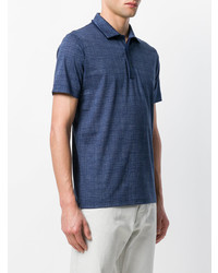 Мужская синяя футболка-поло с принтом от Canali