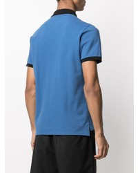 Мужская синяя футболка-поло с принтом от Just Cavalli