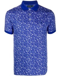 Мужская синяя футболка-поло с цветочным принтом от Polo Ralph Lauren
