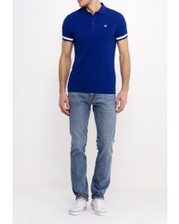 Мужская синяя футболка-поло от Armani Jeans