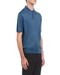 Мужская синяя футболка-поло от Prada
