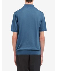 Мужская синяя футболка-поло от Prada