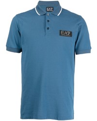 Мужская синяя футболка-поло от Ea7 Emporio Armani
