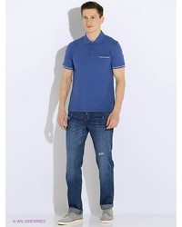 Мужская синяя футболка-поло от Fine Joyce