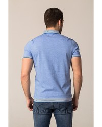 Мужская синяя футболка-поло от John Jeniford