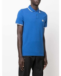 Мужская синяя футболка-поло от Moncler