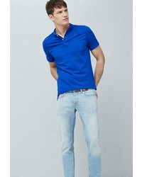 Мужская синяя футболка-поло от Mango Man