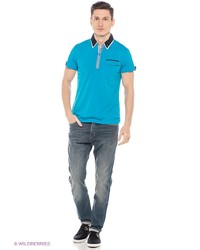 Мужская синяя футболка-поло от Mavango