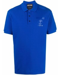 Мужская синяя футболка-поло от Moschino