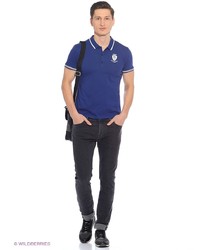 Мужская синяя футболка-поло от Oodji