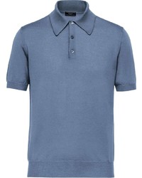 Мужская синяя футболка-поло от Prada