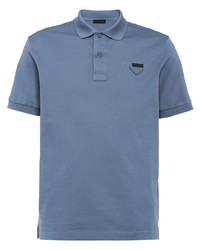 Мужская синяя футболка-поло от Prada