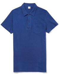 Мужская синяя футболка-поло от Sunspel