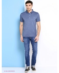 Мужская синяя футболка-поло от Trussardi