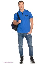 Мужская синяя футболка-поло от Voi Jeans