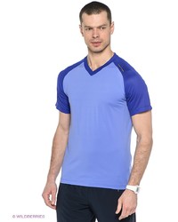 Мужская синяя футболка с v-образным вырезом с принтом от adidas