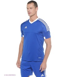 Мужская синяя футболка с v-образным вырезом от adidas