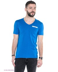Мужская синяя футболка с v-образным вырезом от Alcott