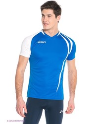 Мужская синяя футболка с v-образным вырезом от Asics