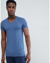 Мужская синяя футболка с v-образным вырезом от ASOS DESIGN