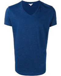 Мужская синяя футболка с v-образным вырезом от Orlebar Brown
