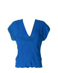 Женская синяя футболка с v-образным вырезом от Pierantoniogaspari