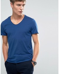 Мужская синяя футболка с v-образным вырезом от Selected