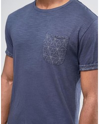 Мужская синяя футболка с геометрическим рисунком от Bellfield