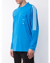 Мужская синяя футболка с длинным рукавом с принтом от adidas