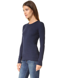 Женская синяя футболка с длинным рукавом от Petit Bateau