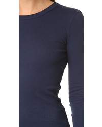 Женская синяя футболка с длинным рукавом от Petit Bateau