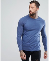 Мужская синяя футболка с длинным рукавом от ASOS DESIGN