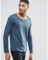 Мужская синяя футболка с длинным рукавом от Asos
