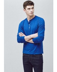 Мужская синяя футболка с длинным рукавом от Mango Man