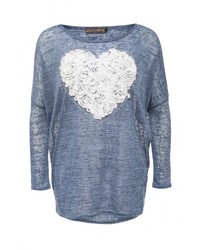 Женская синяя футболка с длинным рукавом от QED London