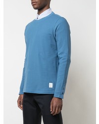 Мужская синяя футболка с длинным рукавом от Thom Browne