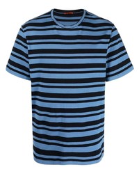 Мужская синяя футболка с круглым вырезом в горизонтальную полоску от Barena