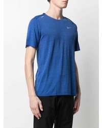 Мужская синяя футболка с круглым вырезом в горизонтальную полоску от Nike