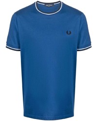 Мужская синяя футболка с круглым вырезом в горизонтальную полоску от Fred Perry