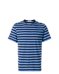 Мужская синяя футболка с круглым вырезом в горизонтальную полоску от Golden Goose Deluxe Brand