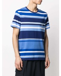 Мужская синяя футболка с круглым вырезом в горизонтальную полоску от Polo Ralph Lauren
