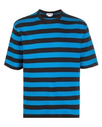 Мужская синяя футболка с круглым вырезом в горизонтальную полоску от Sunnei