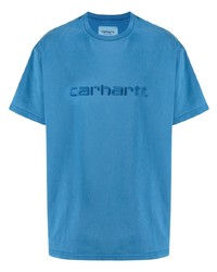 Мужская синяя футболка с круглым вырезом с вышивкой от Carhartt WIP
