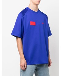 Мужская синяя футболка с круглым вырезом с вышивкой от 424