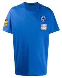 Мужская синяя футболка с круглым вырезом с вышивкой от Mr & Mrs Italy