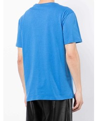 Мужская синяя футболка с круглым вырезом с вышивкой от N°21