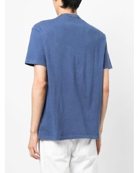 Мужская синяя футболка с круглым вырезом с вышивкой от Polo Ralph Lauren