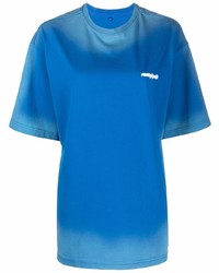 Мужская синяя футболка с круглым вырезом с принтом тай-дай от Ader Error