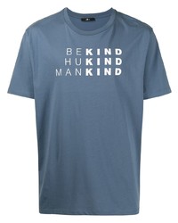 Мужская синяя футболка с круглым вырезом с принтом от 7 For All Mankind