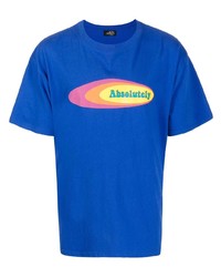 Мужская синяя футболка с круглым вырезом с принтом от AFB
